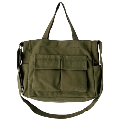 DKIIL NOIYB Canvas Bag Unisex Messenger Bag Große Umhängetasche mit Griff Hobo Tasche, Schultergurt Verstellbare Laptop Tasche Handtasche von DKIIL NOIYB