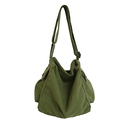 DKIIL NOIYB Canvas Messenger Bag Canvas Tasche mit Großem Messenger Umhängetasche für Damen Hobo Tasche Unisex Canvas Crossbody Bag Groß für Damen von DKIIL NOIYB