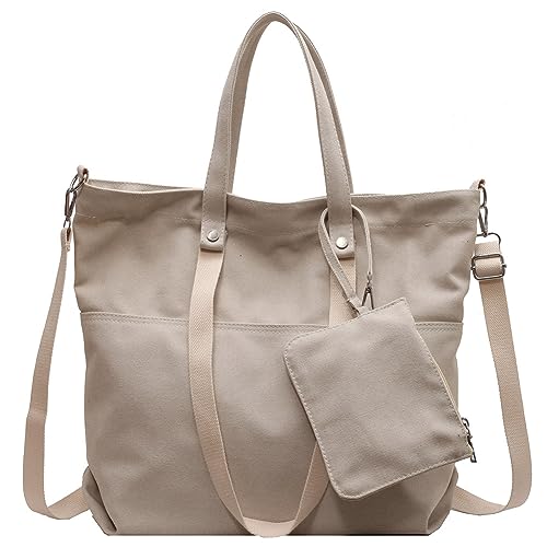 DKIIL NOIYB Damen Canvas Tragetasche Damen Umhängetasche Messenger Tasche multifunktional Freizeit große Kapazität geeignet für Arbeit Schule Shopper Lässige täglich von DKIIL NOIYB