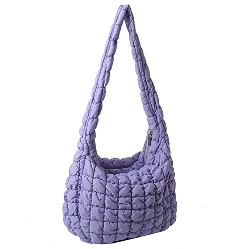 DKIIL NOIYB Damen Umhängetasche aus Nylon Gesteppte Umhängetasche Puffer Tote Bag Damen Puffer Einkaufstasche Faltbare Gepolsterte Luftpolster Umhängetasche Stepptasche Damen Shopper von DKIIL NOIYB