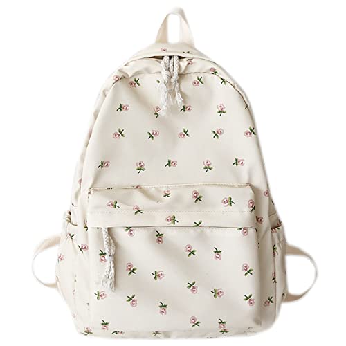 DKIIL NOIYB Floral Rucksack Schule Kawaii Rucksack Für Mädchen, Casual Daypack Damen Rucksäcke Rucksack Handtaschen Cokette Canvas Rucksack Für Schule Reisen Urlaub Einkaufen, 01 - kleine Blume, 66 von DKIIL NOIYB