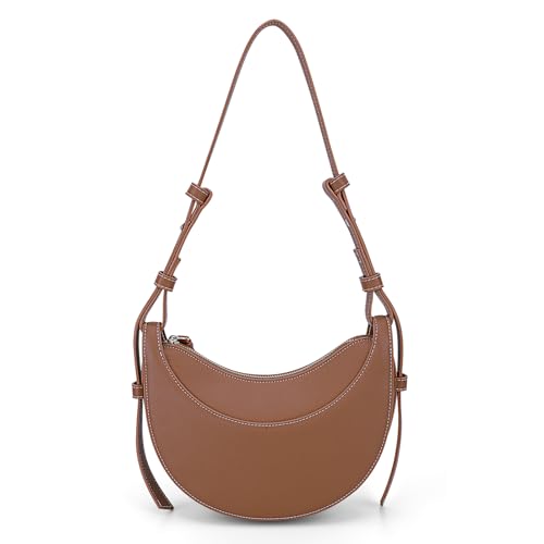 Halbmond Tasche Damen Kleine Handtasche Y2k Tasche Leder Moderne Crossbody Bag Hobo Bag Damen Kleine PU Dumpling Umhängetasche ketteTote Bag Aesthetic Half Moon Bag mit Zwei Verstellbaren von DKIIL NOIYB