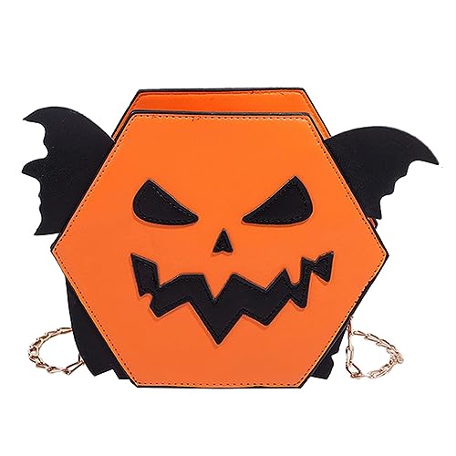 DKIIL NOIYB Halloween Tasche Kürbis Umhänge Tasche Süße Geistergesicht Umhängetasche Teufelstasche Lustige Tasche PU Leder Geldbörse Teufels Einkaufstasche Halloween Kostüm Damen von DKIIL NOIYB