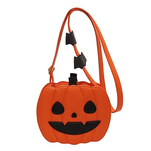 DKIIL NOIYB Halloween Tasche Kürbis Umhänge Tasche Süße Geistergesicht Umhängetasche Teufelstasche Lustige Tasche PU Leder Geldbörse Teufels Einkaufstasche von DKIIL NOIYB