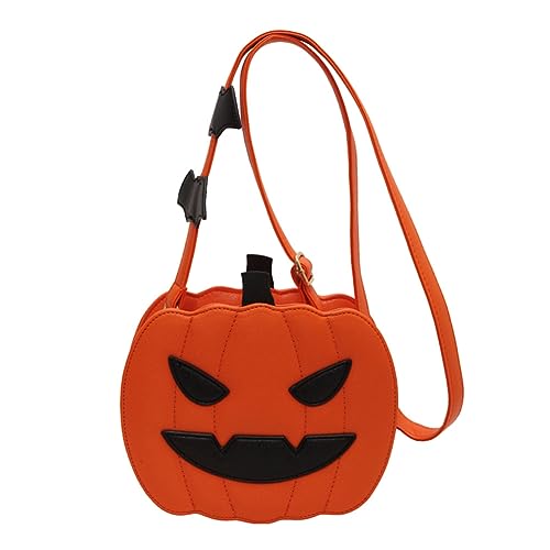 DKIIL NOIYB Halloween Tasche Kürbis Umhänge Tasche Süße Geistergesicht Umhängetasche Teufelstasche Lustige Tasche PU Leder Geldbörse Teufels Einkaufstasche von DKIIL NOIYB