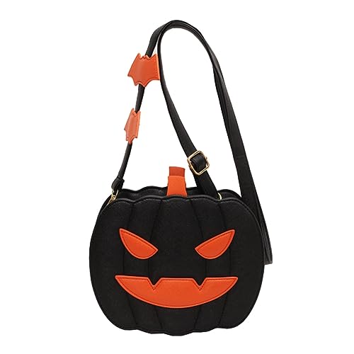 DKIIL NOIYB Halloween Tasche Kürbis Umhänge Tasche Süße Geistergesicht Umhängetasche Teufelstasche Lustige Tasche PU Leder Geldbörse Teufels Einkaufstasche von DKIIL NOIYB