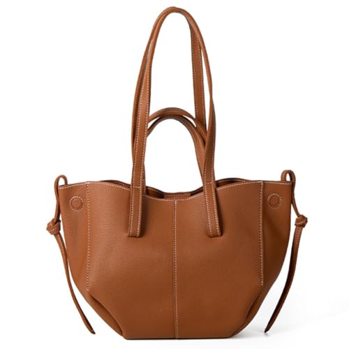 DKIIL NOIYB Kunstleder Tote Bag PU Umhängetasche Damen Gross Shopper Tasche Handtasche Henkeltaschen Gross Schultertasche Beuteltasche Hobo Bag Tragetasche von DKIIL NOIYB