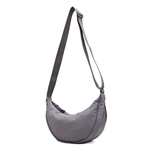 DKIIL NOIYB Nylon Halbmond Bag Einfarbige Umhängetasche Gürteltasche Lässige Crossbody Bag Damen für Damen Hobo Bag mit Verstellbarer Schultergurt für Einkaufen Verabredungen Reisen von DKIIL NOIYB