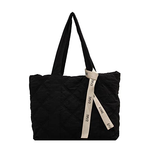 DKIIL NOIYB Nylon Umhängetasche für Damen, Padded Bag, Gesteppte Handtasche, Große Damen Umhängetasche, Großes Fassungsvermögen, Stepptasche Damen Shopper von DKIIL NOIYB