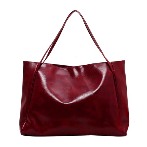 DKIIL NOIYB PU Leder Umhängetasche Damen Hobo Bag Gross Crossbody Bag Wasserabweisend Handtasche Damen Shopper Tasche Groß Vintage Tote Bag Laptoptasche von DKIIL NOIYB