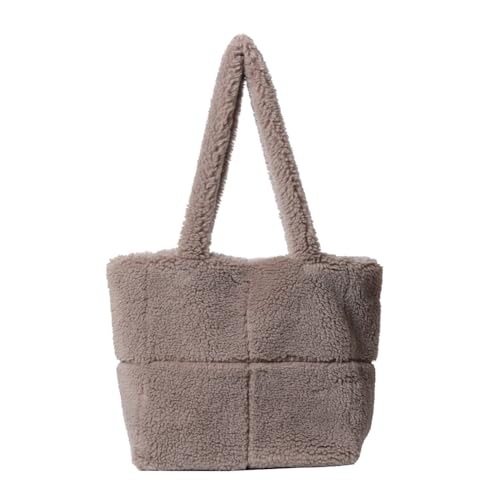 DKIIL NOIYB Plüsch Tasche Flauschige Handtasche Lammwolle Umhängetasche Damen Groß Teddyfell Cordtaschen Puffy Tote Bag Puffer shopper Schultertasche Y2K Tasche von DKIIL NOIYB