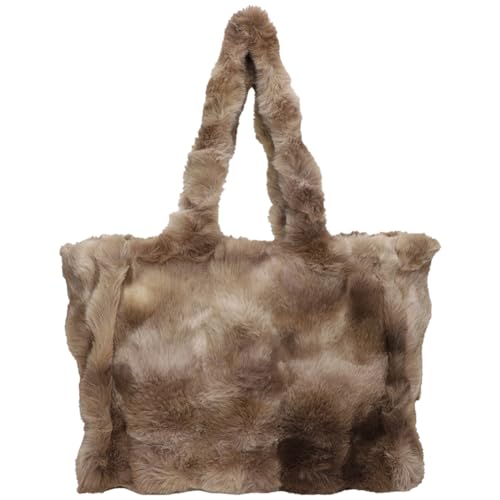 DKIIL NOIYB Puffy Tote Bag Damen Plüsch Handtaschen Mädchen Daunen Schultertaschen Süße Weiche Umhängetaschen Kunstfell Tragetaschen Teddy Tasche von DKIIL NOIYB