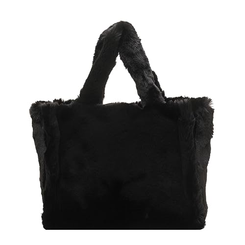 DKIIL NOIYB Puffy Tote Bag Damen Plüsch Handtaschen Mädchen Daunen Schultertaschen Süße Weiche Umhängetaschen Kunstfell Tragetaschen Teddy Tasche von DKIIL NOIYB