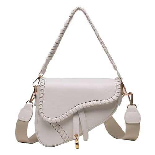 DKIIL NOIYB Retro Sattel Tasche Damen PU Leder Umhängetasche Y2k Tasche Achseltasche Kleine Handtasche Damen von DKIIL NOIYB