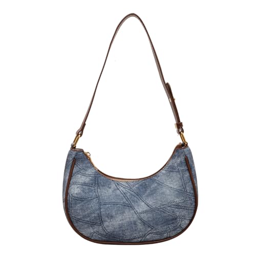 DKIIL NOIYB Y2k Tasche Kleine Handtasche damen Leder Umhängetasche Halbmond Tasche Hobo Tasche mit Abnehmbar Schultergurt Retro Achseltasche von DKIIL NOIYB