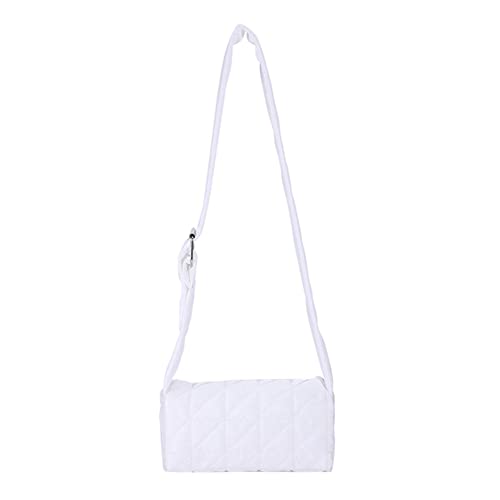 Gesteppte Crossbody-Taschen Puffer Bag für Frauen Mini gesteppte Tragetaschen Puffer Crossbody Tasche Leichte Puffy Schultertasche für Frauen Ausgehen, A02-weiß von DKIIL NOIYB