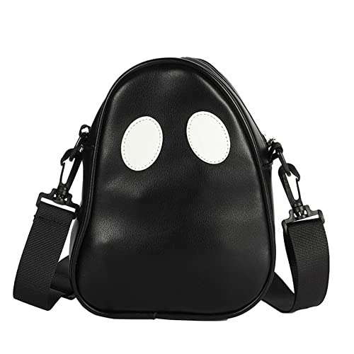 Halloween Crossbody Tasche Frauen Crossbody Tasche Halloween Lustige Geist Geldbörse für Frauen PU Leder Schultertasche Mini Handytaschen Crossbody Tasche, Schwarz von DKIIL NOIYB