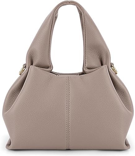 Kleine PU Umhängetasche Kleine Handtasche Henkeltaschen Moderne Lederhandtasche Dumpling Crossbody Bag für Damen Vintage Halbmond Tasche Hobo Bag Shopper Leder Clutch Abendtasche (B02-S Grau) von DKIIL NOIYB