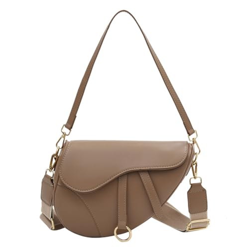 Mode PU Damen Umhängetasche Sattel Tasche Retro Damen Kleine Handtasche Y2K Bag Crossbody Bag Achseltasche mit Zwei Schultergurten von DKIIL NOIYB