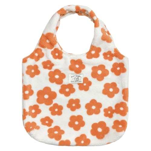 Plüsch tasche für Damen Puffer Tote Bag Gesteppte Tasche Umhängetasche aus Kunstfell süße Make up Bag mit Blumenmuster Kulturbeutel große Umhängetaschen aus Kunstpelz für Damen große Einkaufstaschen von DKIIL NOIYB