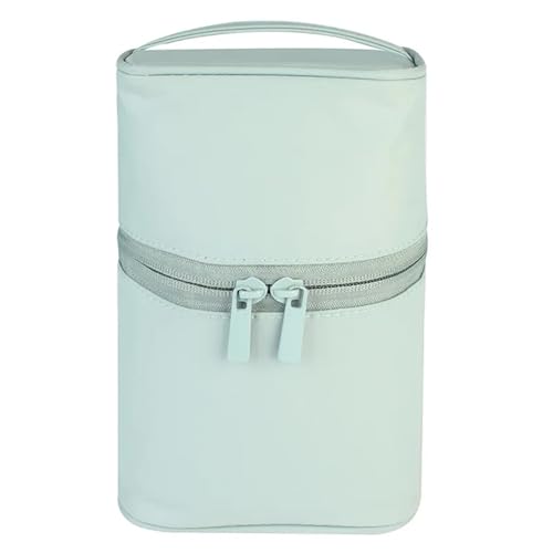 1 Stück Reise Frauen Make-up Reißverschlusstasche Solide Kosmetiktasche Zylinder Pinsel Organizer Toilettenartikel Kit Beutel Paket(Light Blue) von DKJAHSEK