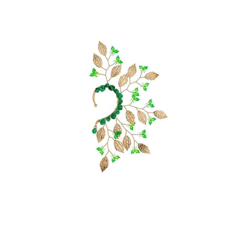 1PCS Chic Ohr Manschette Blatt Cosplay Fee Ohrring Clips for Frauen Mädchen Hochzeit Earcuff Schmuck Perlen Weben FüR Cosplay Hochzeit(Color 1) von DKJAHSEK