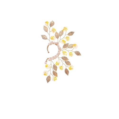 1PCS Chic Ohr Manschette Blatt Cosplay Fee Ohrring Clips for Frauen Mädchen Hochzeit Earcuff Schmuck Perlen Weben FüR Cosplay Hochzeit(Color 4) von DKJAHSEK