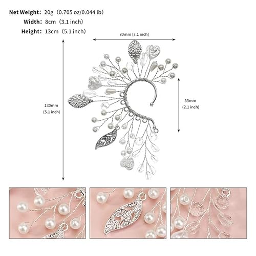 1PCS Chic Ohr Manschette Blatt Cosplay Fee Ohrring Clips for Frauen Mädchen Hochzeit Earcuff Schmuck Perlen Weben FüR Cosplay Hochzeit(Color 5) von DKJAHSEK