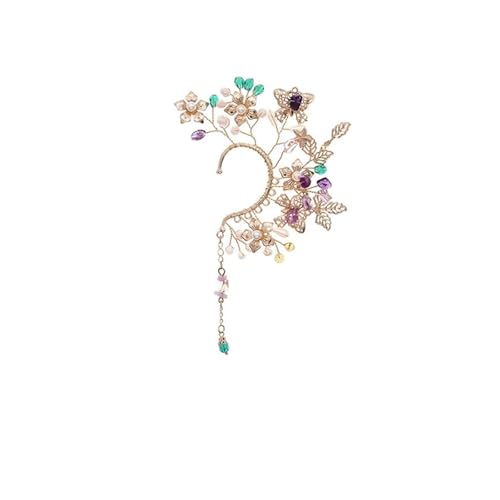 1PCS Chic Ohr Manschette Blatt Cosplay Fee Ohrring Clips for Frauen Mädchen Hochzeit Earcuff Schmuck Perlen Weben FüR Cosplay Hochzeit(Color 7) von DKJAHSEK