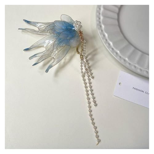 Einzelne Quaste Ohrringe Frauen Elf Schmuck Zubehör Prinzessin Ohr Hängen Blume Geformt Perle Quasten Ohr Anhänger Charming FüR Cosplay Hochzeit(Color 02) von DKJAHSEK