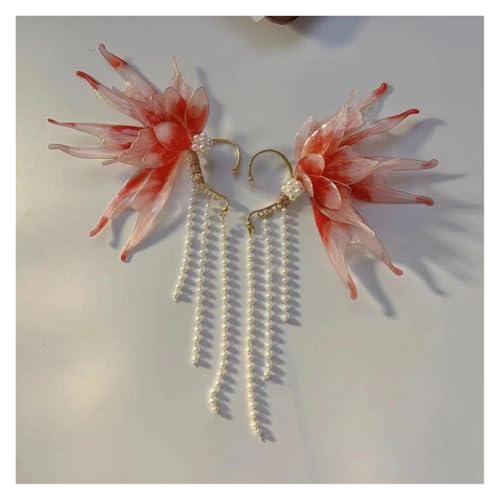 Einzelne Quaste Ohrringe Frauen Elf Schmuck Zubehör Prinzessin Ohr Hängen Blume Geformt Perle Quasten Ohr Anhänger Charming FüR Cosplay Hochzeit(Color 09) von DKJAHSEK
