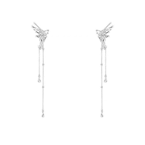 Fee Schmetterling Quaste Ohrclips Engel Ohr Knochen Clip Ohrring Elfe Weibliche Loch Manschette Hängende Ohrring Modeschmuck FüR Cosplay Hochzeit von DKJAHSEK