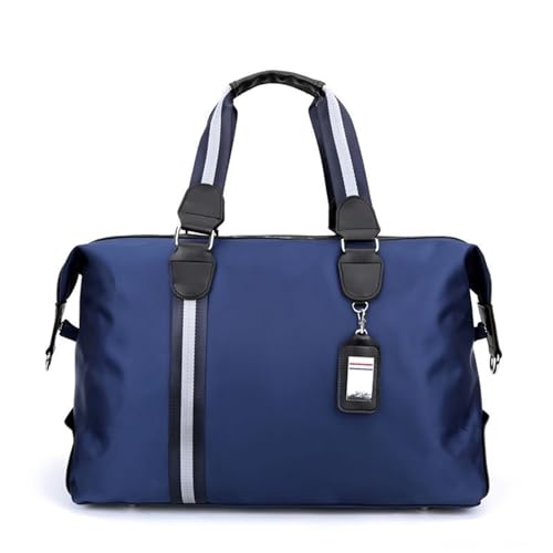 Große Kapazität Männer Reisetasche Frauen wasserdichte Nylon Hand Gepäck Tasche Multifunktions Reise Duffle Taschen Verpackung Würfel(L Blue Travel Bag) von DKJAHSEK