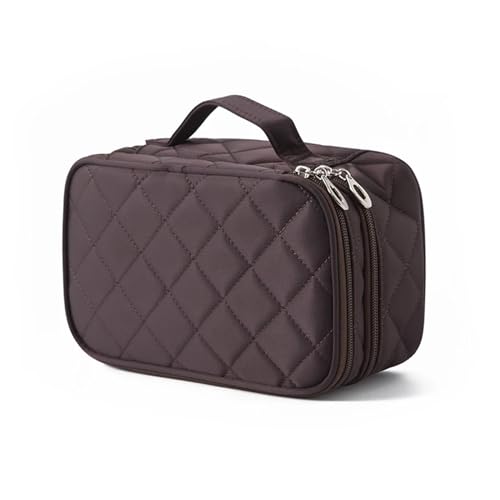 Hohe Kapazität Kosmetiktasche Frauen Wasserdicht Doppelschicht Reise Organizer Make-up Tasche Kulturbeutel Multifunktions Beauty Case(Auburn) von DKJAHSEK