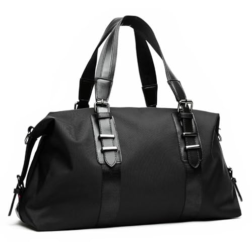 Männer Reisetaschen Große Kapazität Gepäck Handtaschen Oxford Reise Duffle Mode Falttasche(Black Big) von DKJAHSEK
