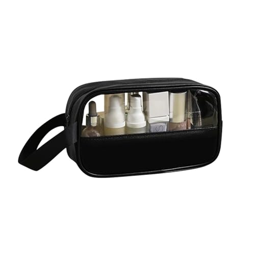 Make-up Tasche Fall PVC Kosmetik Handtasche Reise Kleine Reißverschlusstasche Organizer Box Taschen Großhandel Waschen Klare(Black) von DKJAHSEK