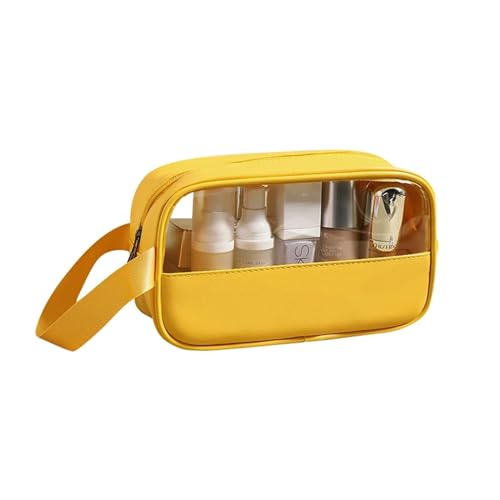 Make-up Tasche Fall PVC Kosmetik Handtasche Reise Kleine Reißverschlusstasche Organizer Box Taschen Großhandel Waschen Klare(Yellow) von DKJAHSEK