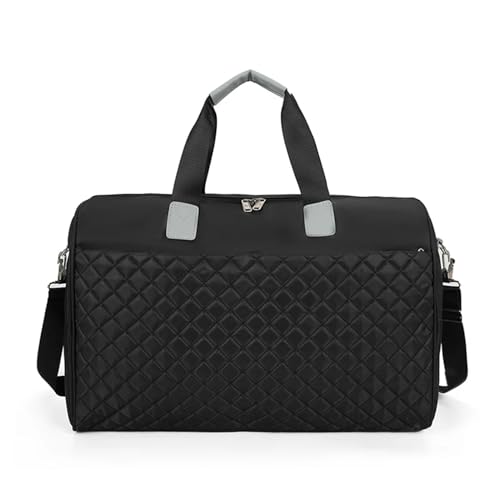 Reisetasche Damen Umhängetasche Große Kapazität Handtaschen Herren Sporttasche Lässige Mode Gepäcktasche(Black) von DKJAHSEK