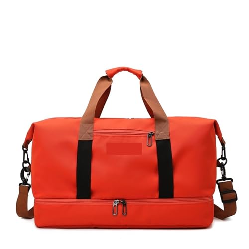 Reisetaschen for Frauen Große Kapazität Männer Sporttasche wasserdichte Wochenende Sac Voyage Weibliche Messenger Tasche Trocken Und Nass(Red 46cmX25cmX28cm) von DKJAHSEK