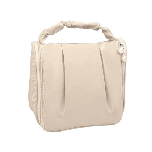wasserdichte Kosmetiktasche Frauen Cloud Bag Bonbonfarbene Handtaschen Make-up-Organizer Elegante Kulturtasche Make-up-Box(Beige) von DKJAHSEK