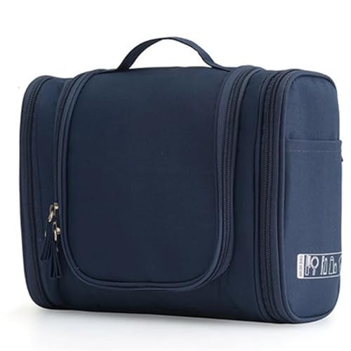 wasserdichte Nylon-Reise-Organizer-Tasche Unisex-Frauen-Kosmetiktasche for Aufhängen von Reise-Make-up-Taschen for Waschen Kulturbeuteln(Navy Blue) von DKJAHSEK