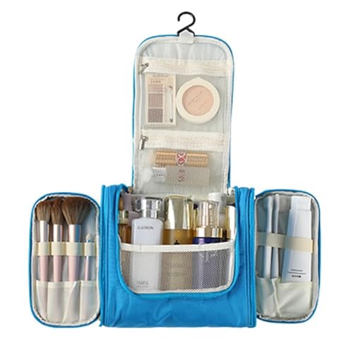 wasserdichte Reise-Organizer-Tasche Unisex-Frauen-Kosmetiktasche for Aufhängen von Reise-Make-up-Taschen for Waschen Kulturbeuteln(Sky Blue) von DKJAHSEK