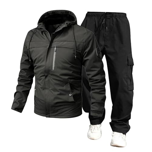 DKLOVIFU Angelanzug Jogginghose Herren 2024 Trend Rushing Jacke Kombination Arbeitshose Angel Anzug Jogginganzug Trainingsanzug Freizeitanzug wasserdichte Strickjacke Outdoor-Sportbekleidung von DKLOVIFU