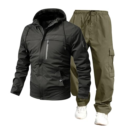 DKLOVIFU Angelanzug Jogginghose Herren 2024 Trend Rushing Jacke Kombination Arbeitshose Angel Anzug Jogginganzug Trainingsanzug Freizeitanzug wasserdichte Strickjacke Outdoor-Sportbekleidung von DKLOVIFU