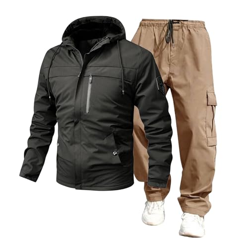 DKLOVIFU Angelanzug Jogginghose Herren 2024 Trend Rushing Jacke Kombination Arbeitshose Angel Anzug Jogginganzug Trainingsanzug Freizeitanzug wasserdichte Strickjacke Outdoor-Sportbekleidung von DKLOVIFU
