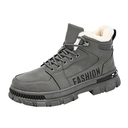 DKLOVIFU Arbeitsschuhe Damen/Damen Winterboots Herren Gefüttert und Wasserdicht Sicherheitsschuhe S3 Rutschfest Winterstiefel Grau 39 EU Knöchelhoch von DKLOVIFU