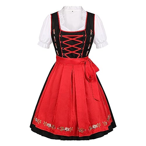 DKLOVIFU Blitzangebote des Tages Kleid Midi Dirndl Billig Dirndl Schwarz Weiss Oktoberfest Outfit Dirndl Sale Oktoberfest Dekoration von DKLOVIFU