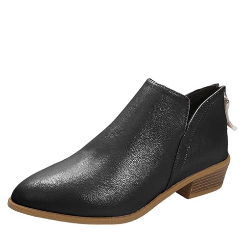 DKLOVIFU Boots Damen Schwarz Braune Stiefeletten Damen Lack Stiefeletten Damen Stiefeletten Frühling Damen Stiefeletten Damen Rose Winter Damen Stiefeletten Stiefeletten Damen Größe 34 von DKLOVIFU