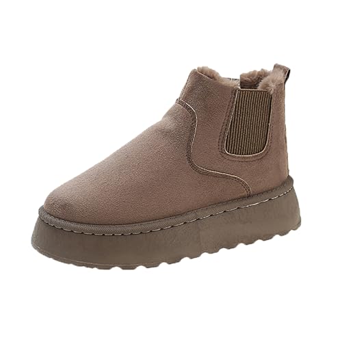 DKLOVIFU Chelsea Boots Damen Stiefel Damen Chelsea Boots Damen Damen Gummistiefel Halbhoch Schuhe Stiefeletten Damen Schwarz Schuhe Damen Stiefeletten Blockabsatz Winter Damen Schuhe von DKLOVIFU
