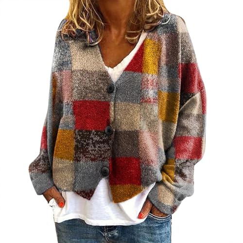 DKLOVIFU Damen Pullover Winter Winterpullover Damen Warm Damen Sweater Modische Oberteile Damen Damen Sweatshirt Ohne Kapuze Pullover Silvester Damen Damen Fleece Pullover von DKLOVIFU